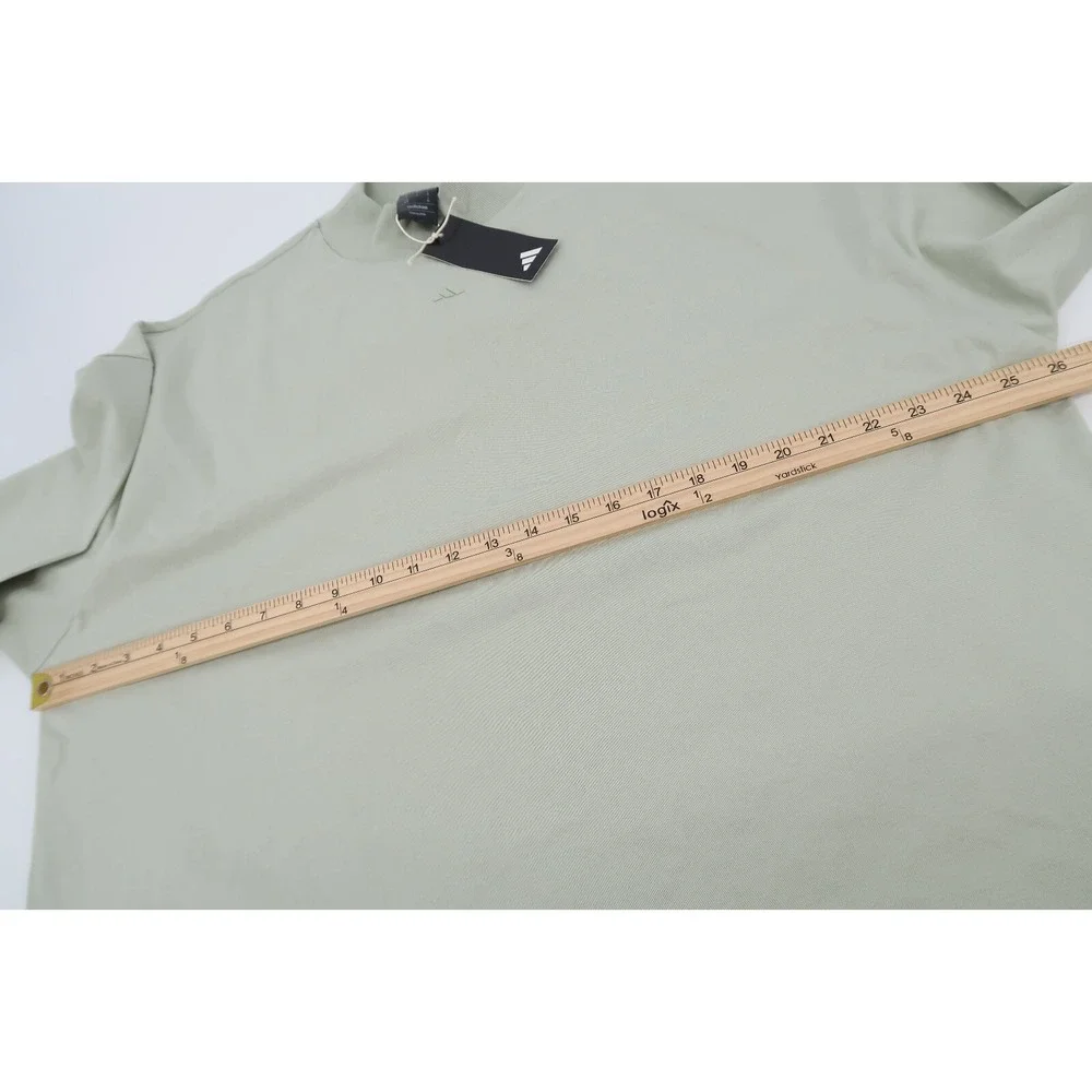 Adidas Mens Medium Halo Green Basketball Long Sleeve‎ Tee T-shirt IA3422 NWT